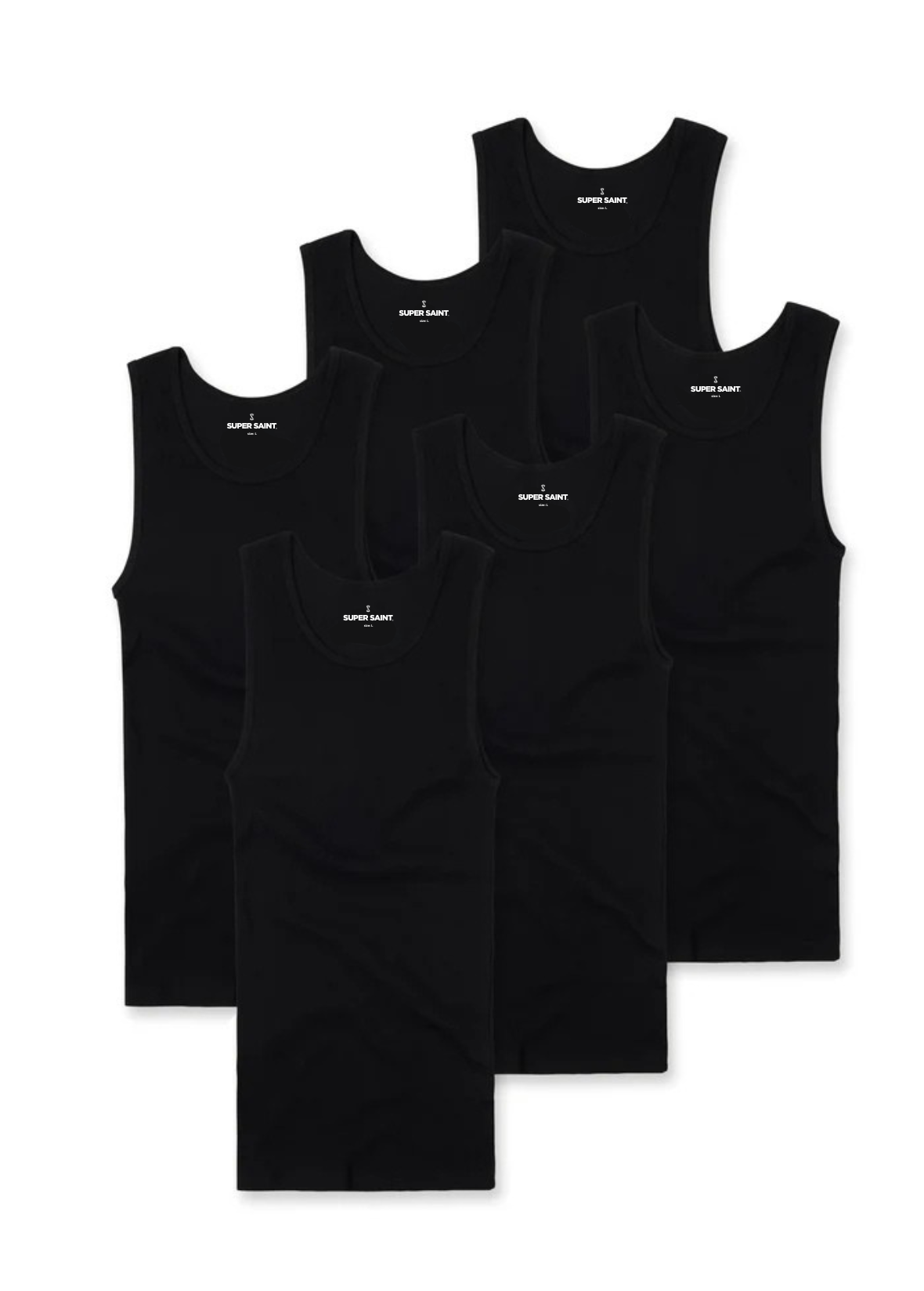 Premium Ultra-Soft Cotton Fitted Tank 6 Pack
