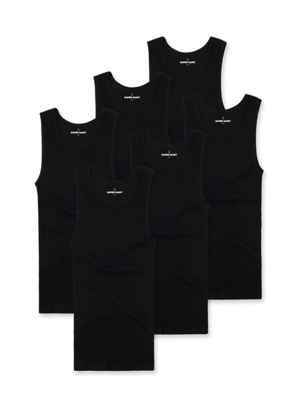 Premium Ultra-Soft Cotton Fitted Tank 6 Pack