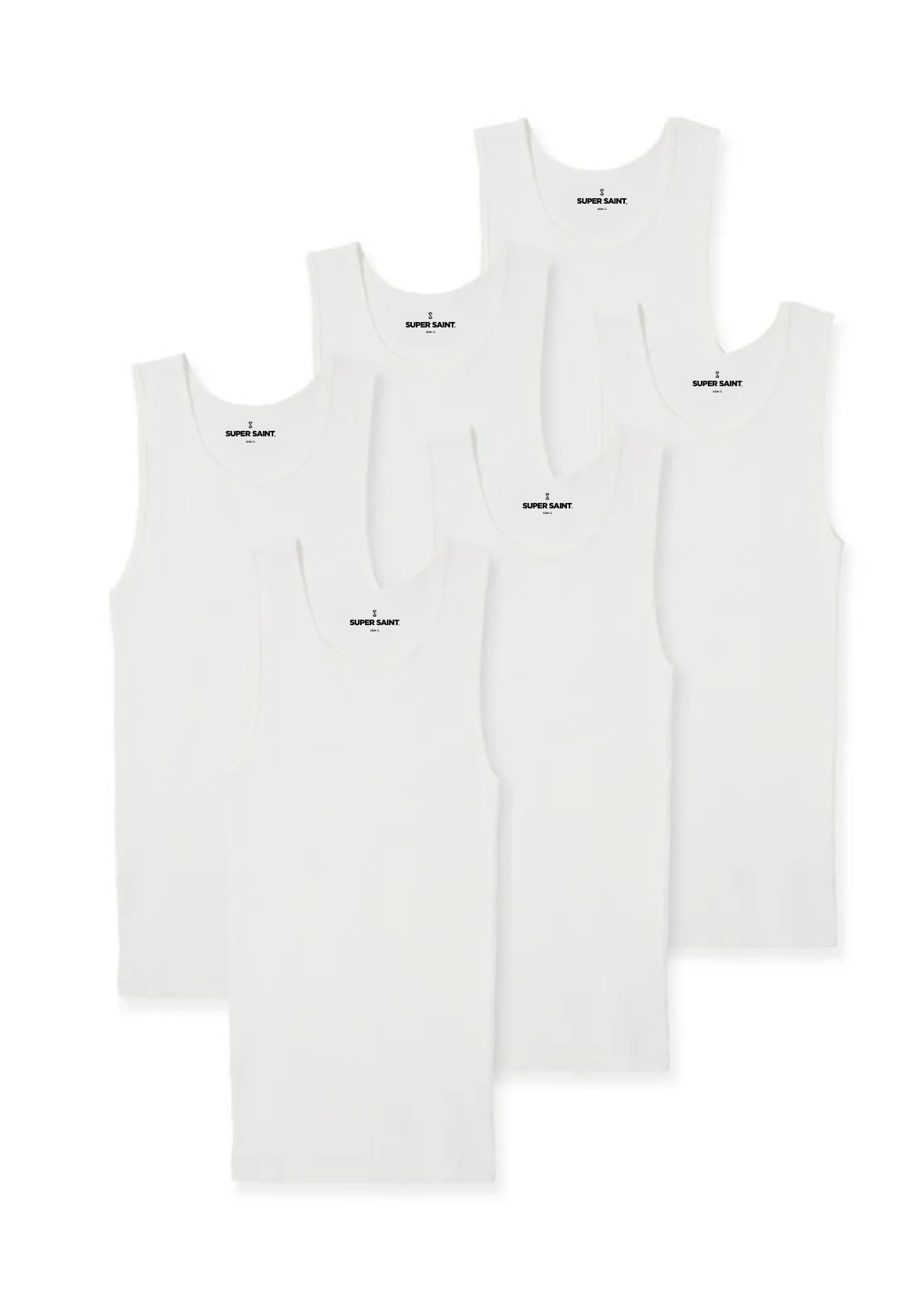 Premium Ultra-Soft Cotton Fitted Tank 6 Pack