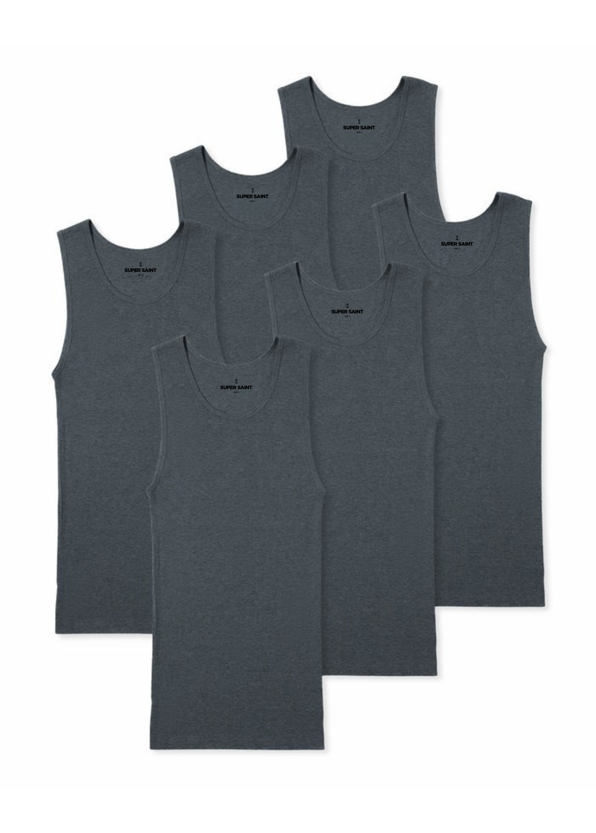 Premium Ultra-Soft Cotton Fitted Tank 6 Pack