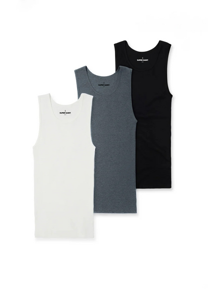 Premium Ultra-Soft Cotton Fitted Tank 3 Pack